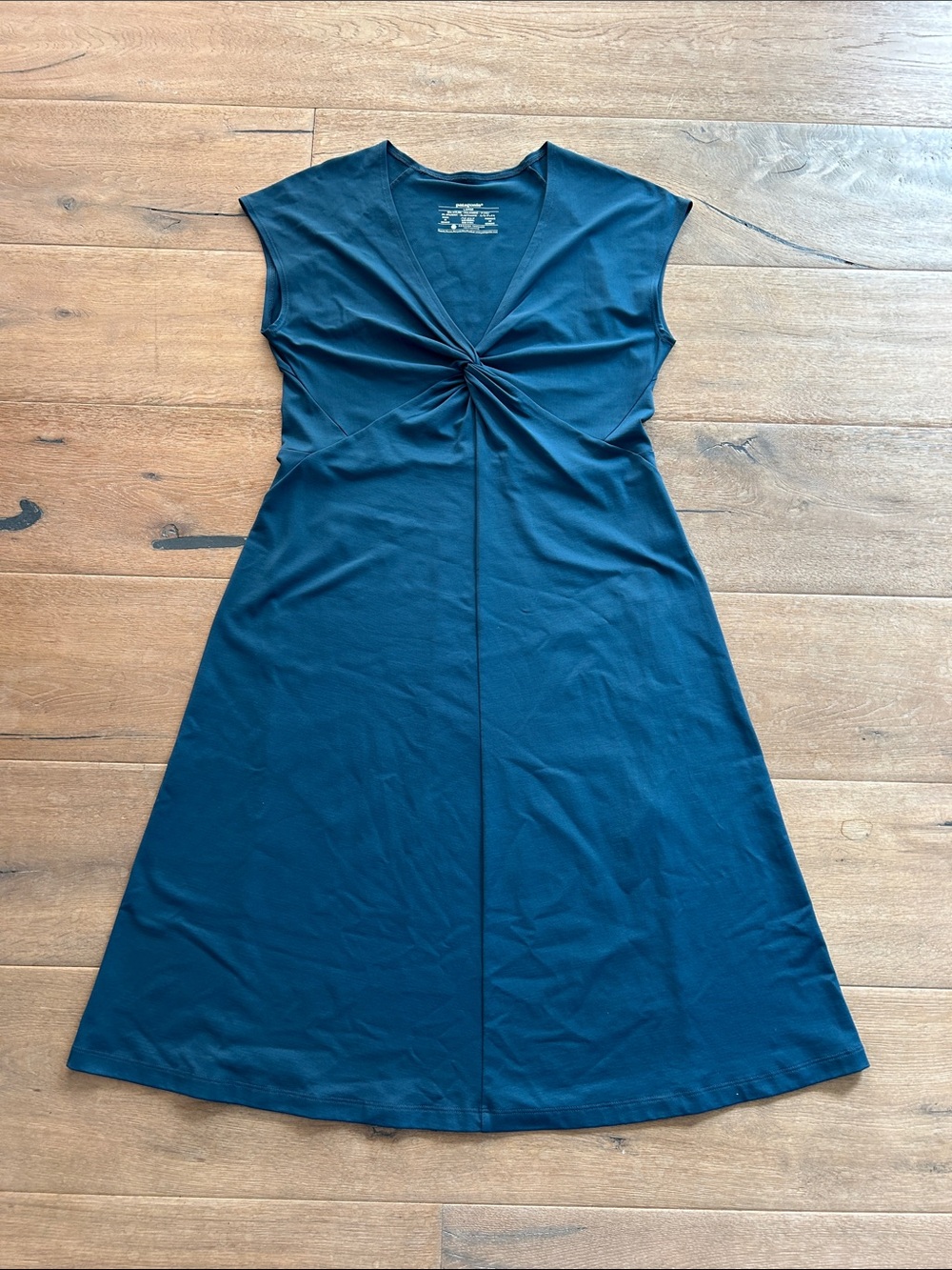 Patagonia Teal Twist-Front Cap Sleeve Midi Dress